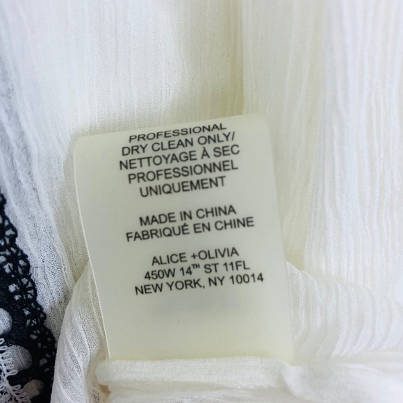 Alice + Olivia Sheer Silk Lace Button Up Blouse - Picture 9 of 10